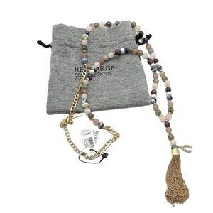 WHBM Y-Necklace Chain Tassel Recharge Semi-Precious Bead NWT Holiday Gift